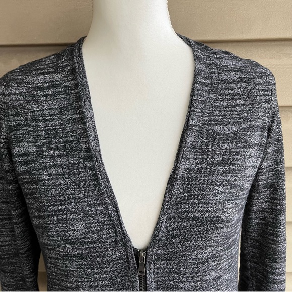 •LOFT• Marled Navy Zip Up Cardigan Sweater - Size Medium - Picture 3 of 8